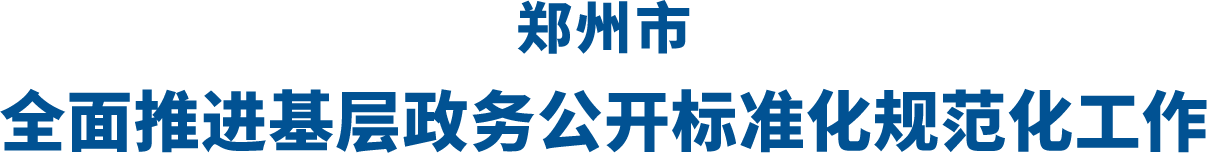 郑州市全面推进基层政务公开标准化规范化工作