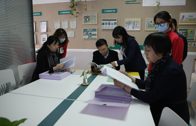 专家考核组对陈娟名师工作室档案资料进行审阅核查.jpg